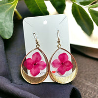 Dried Flower Earrings with gold filled ear wire