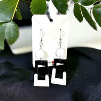 Resin art earrings, sterling silver earrings