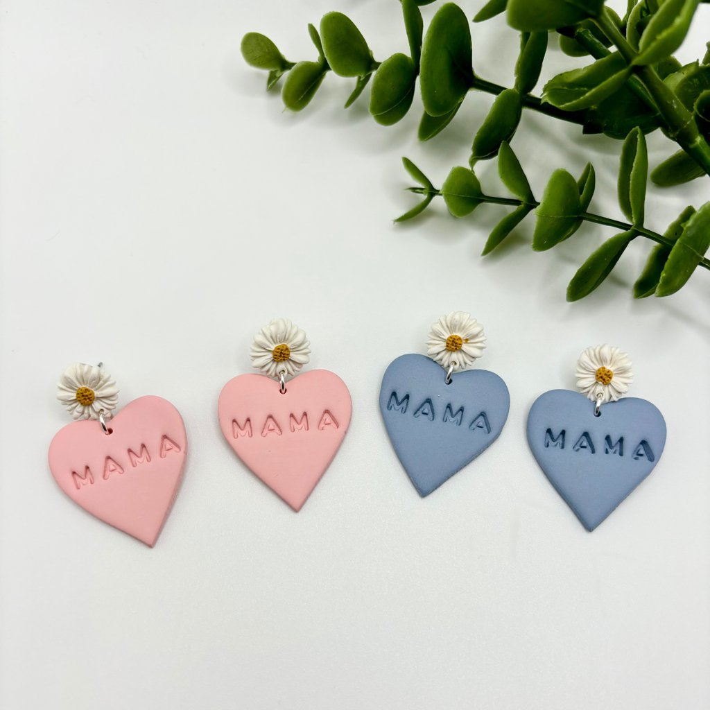 Mama Polymer Clay Earrings