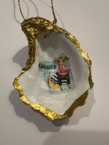 Chihuahua oyster ornament