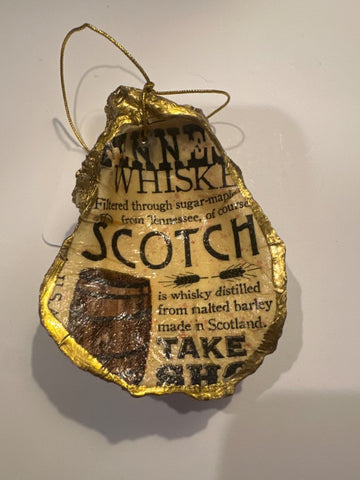 Whiskey oyster ornament