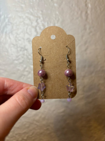 Purple Star Earrings