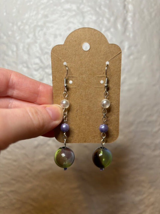 Green Glass Earrings