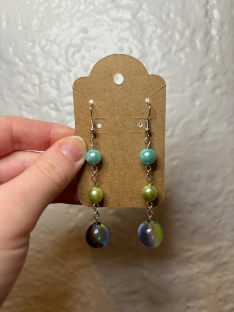 Green Glass Earrings