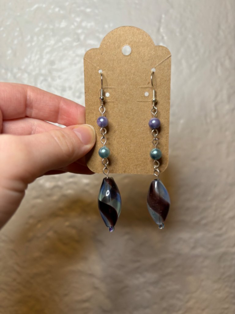 Blue Glass Earrings