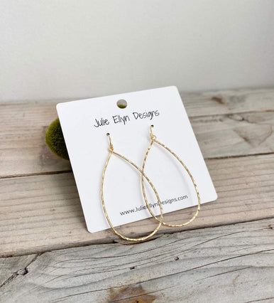 Large Gold Teardrop Hoops