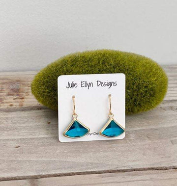 Blue Zircon Fan Earrings