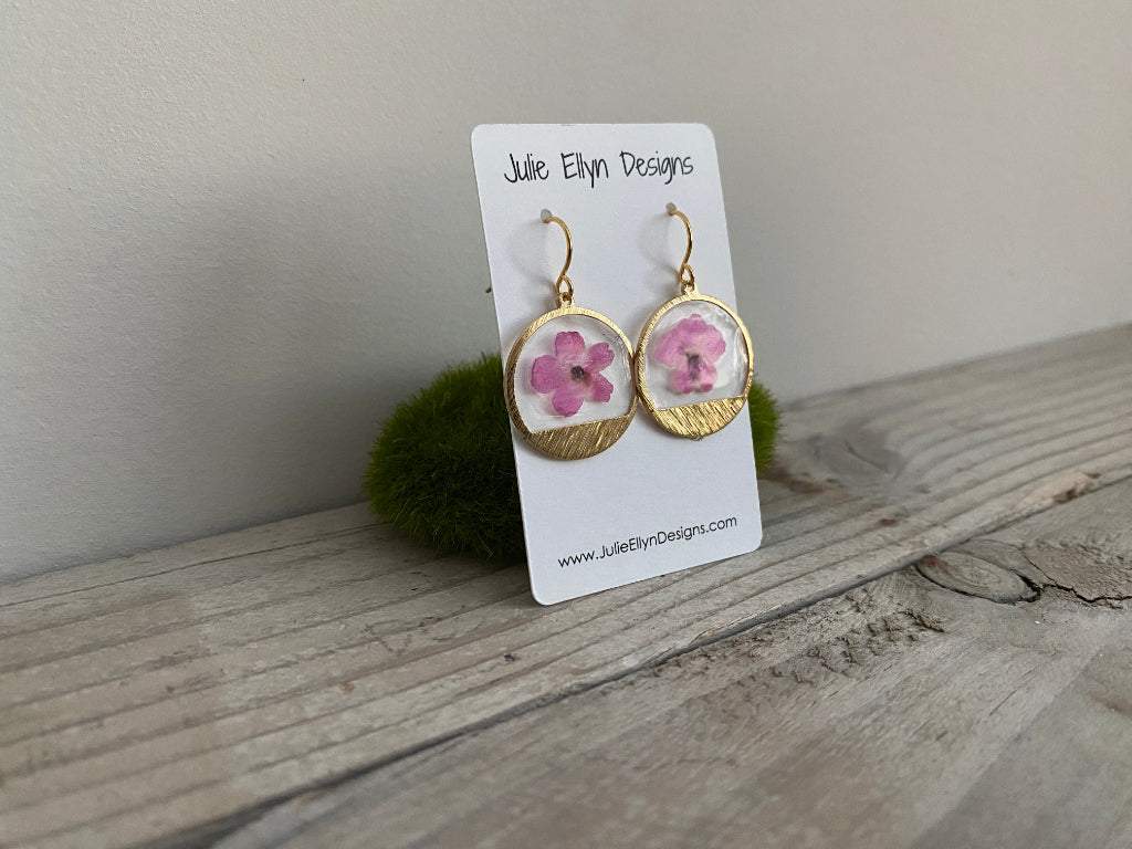 Botanical Earrings - Pink Flowers