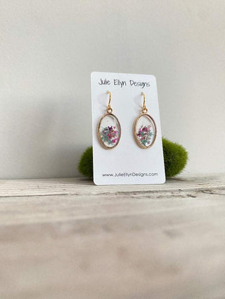 Botanical Confetti Oval Earrings