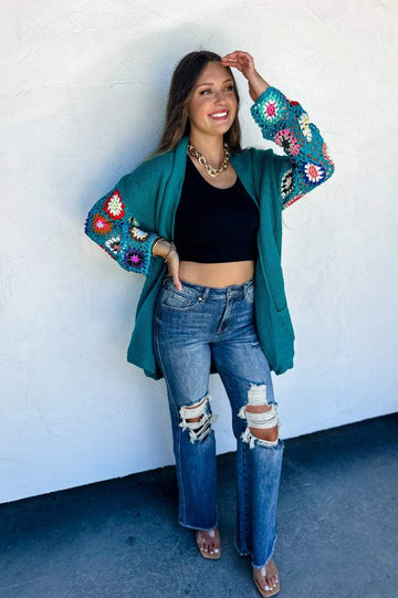 Crochet Sleeve Cardigan