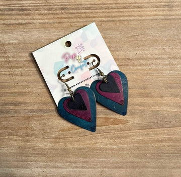 Hearts Patina Earrings