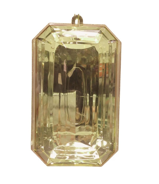 9" Acrylic Emerald Cut Precious Gem Ornament