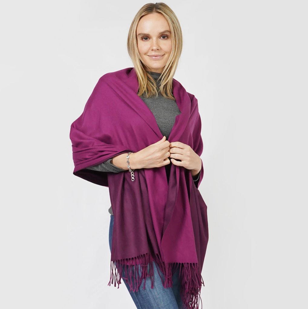 Winter Wonderland Viscose Reversible Solid Shawl