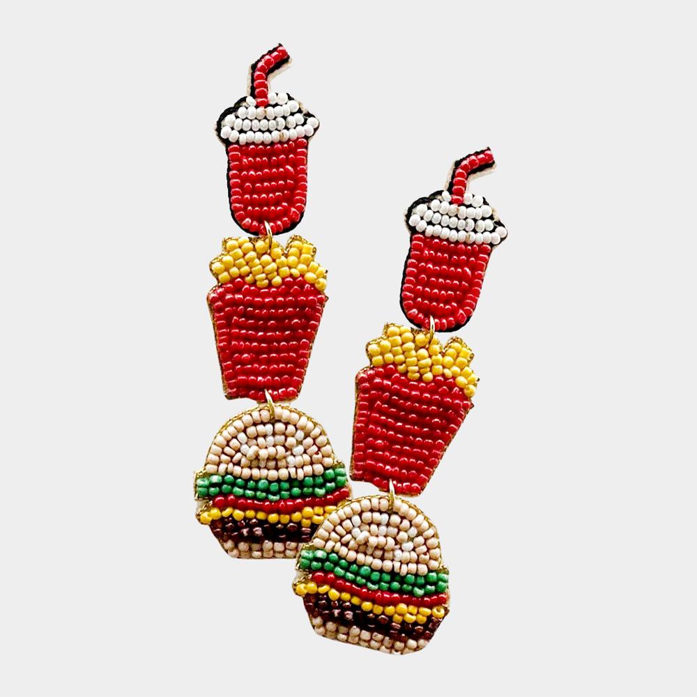 Fast Foodie Seed Bead Earrings