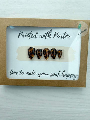 Tortoise Shell Nails- Short Round