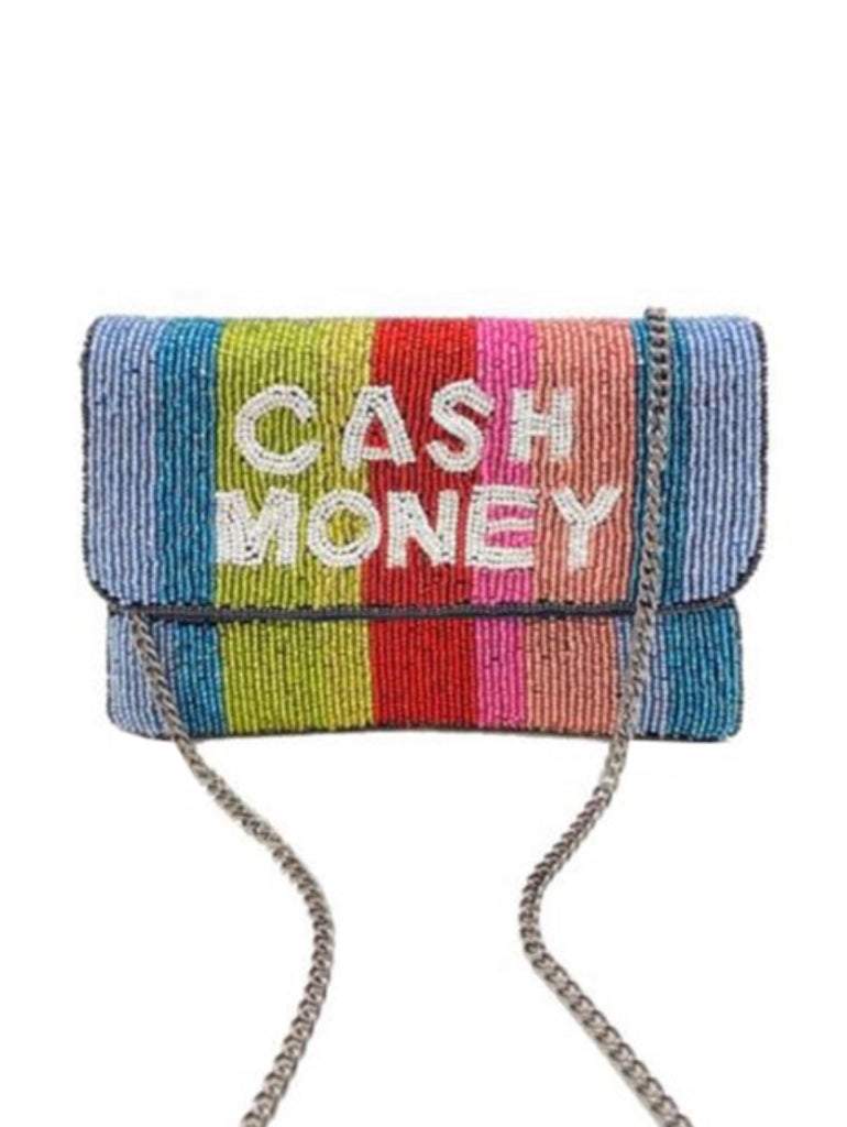 Cash Money Rainbow Seed Beaded Mini Clutch