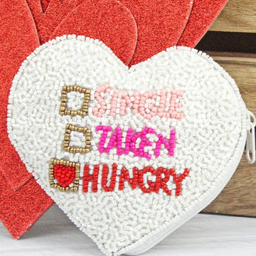 Single Taken Hungry Seed Bead Coin Purse