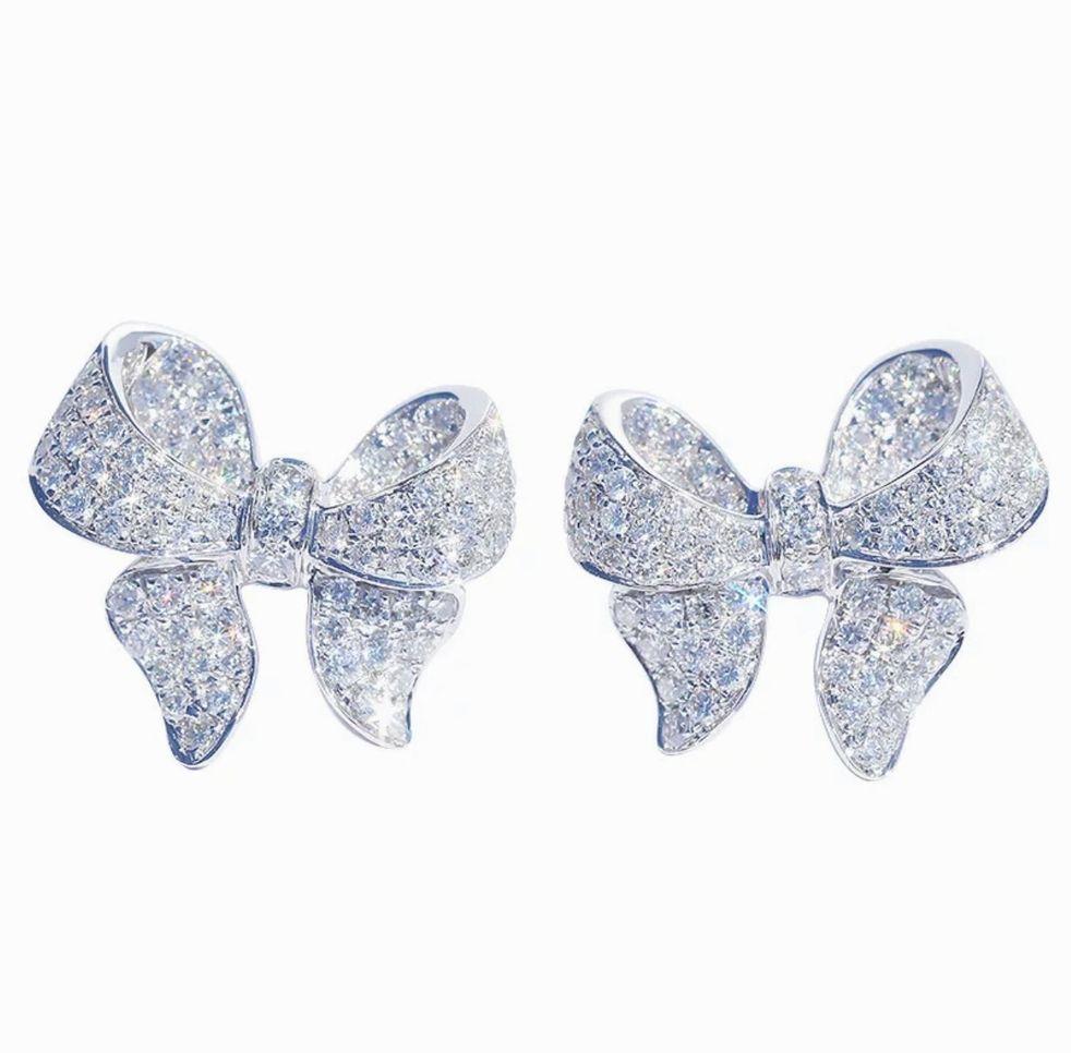 BRIELLE'  Crystal Bow Earrings