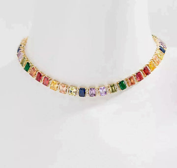 AMINA' Rainbow Crystal Necklace