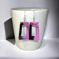 Resin art earrings, sterling silver earrings