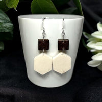 Resin art earrings, sterling silver earrings