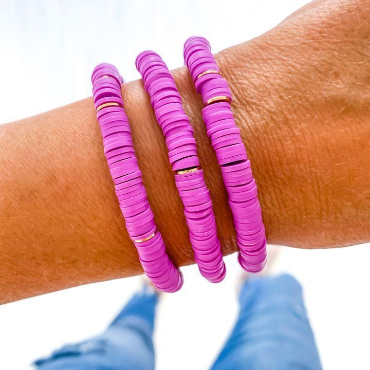 Purple Fuchsia Heishi Bracelet