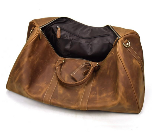 Voyage - XL Veg Tan Leather Weekender Duffel Bag