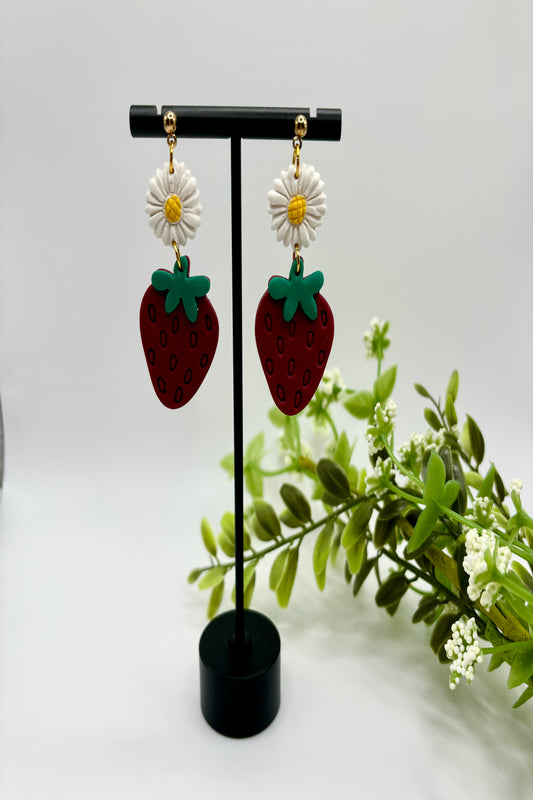 Strawberry Polymer Clay Earrings