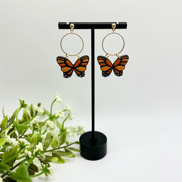 Monarch Butterfly Polymer Clay Earrings