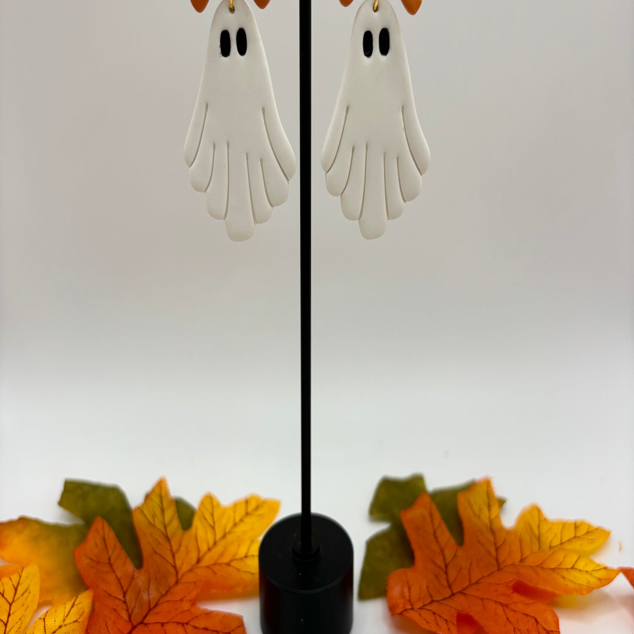 Bow Ghost Polymer Clay Earrings