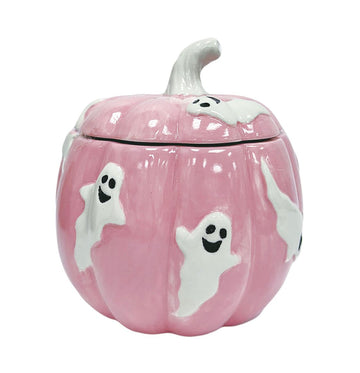 Halloween Pink Ghost Pumpkin Jar