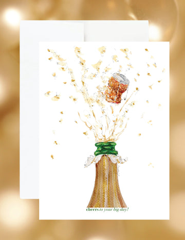 5x7" Greeting Card, Champagne Pop!