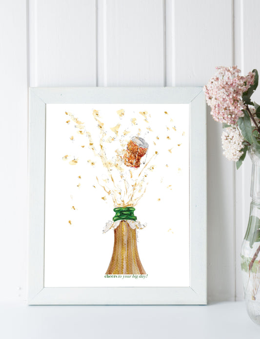 5x7" Greeting Card, Champagne Pop!