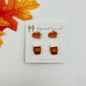 Pumpkin Spice Polymer Clay Stud Pack