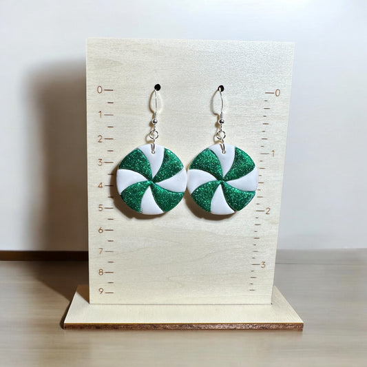 Festive Peppermint Polymer Clay Earrings