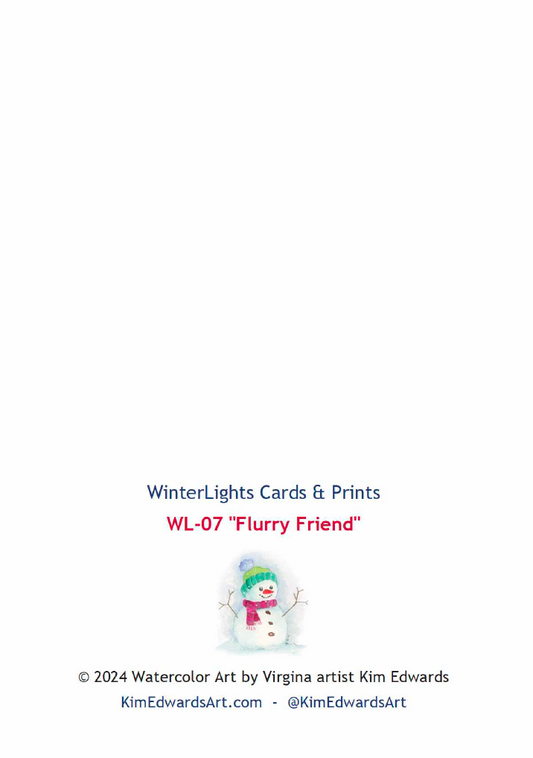 Snowman WLN-07 WinterLights Note Card “Flurry Friend”