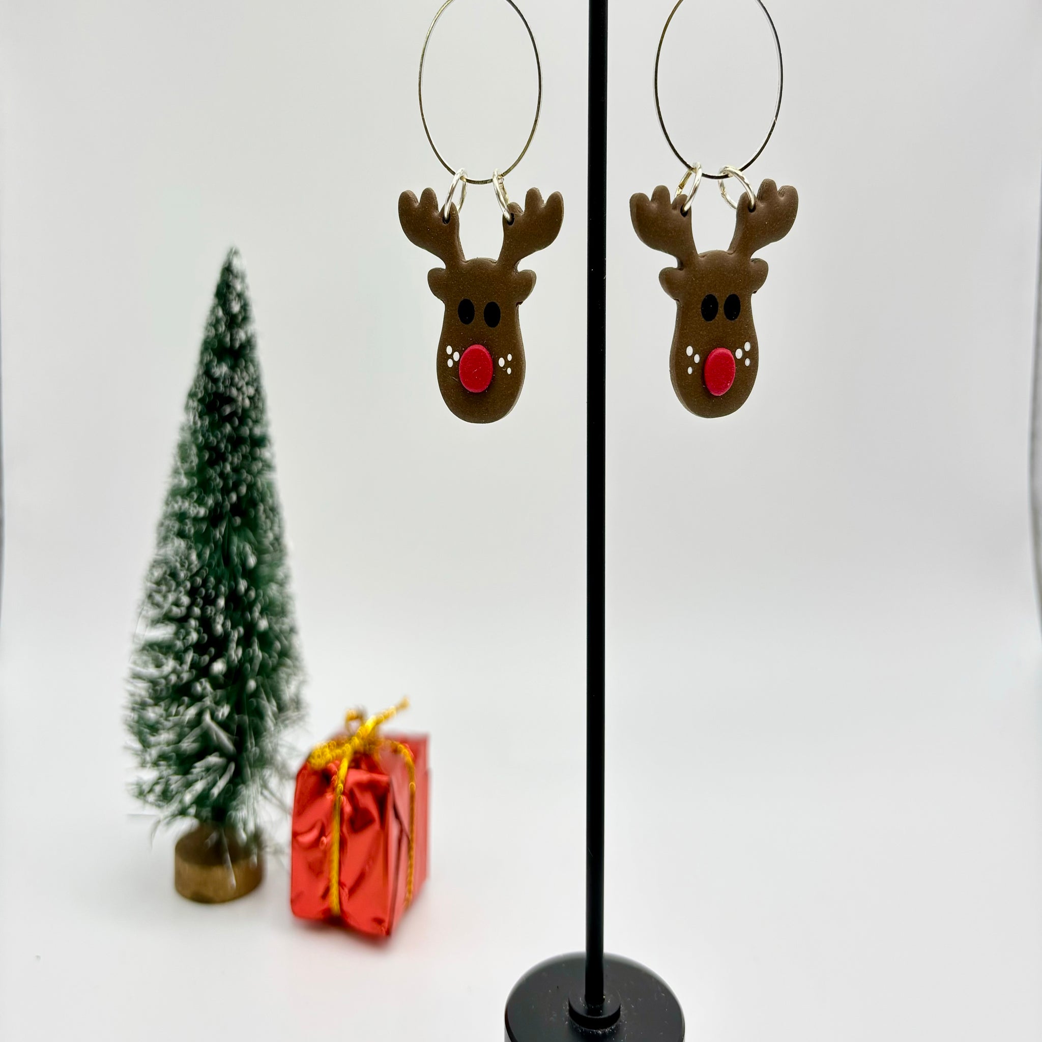 Rudolph Polymer Clay Earrings