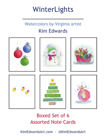 WinterLights Mix 1 WLN-BA Boxed Set of 6 Note Cards