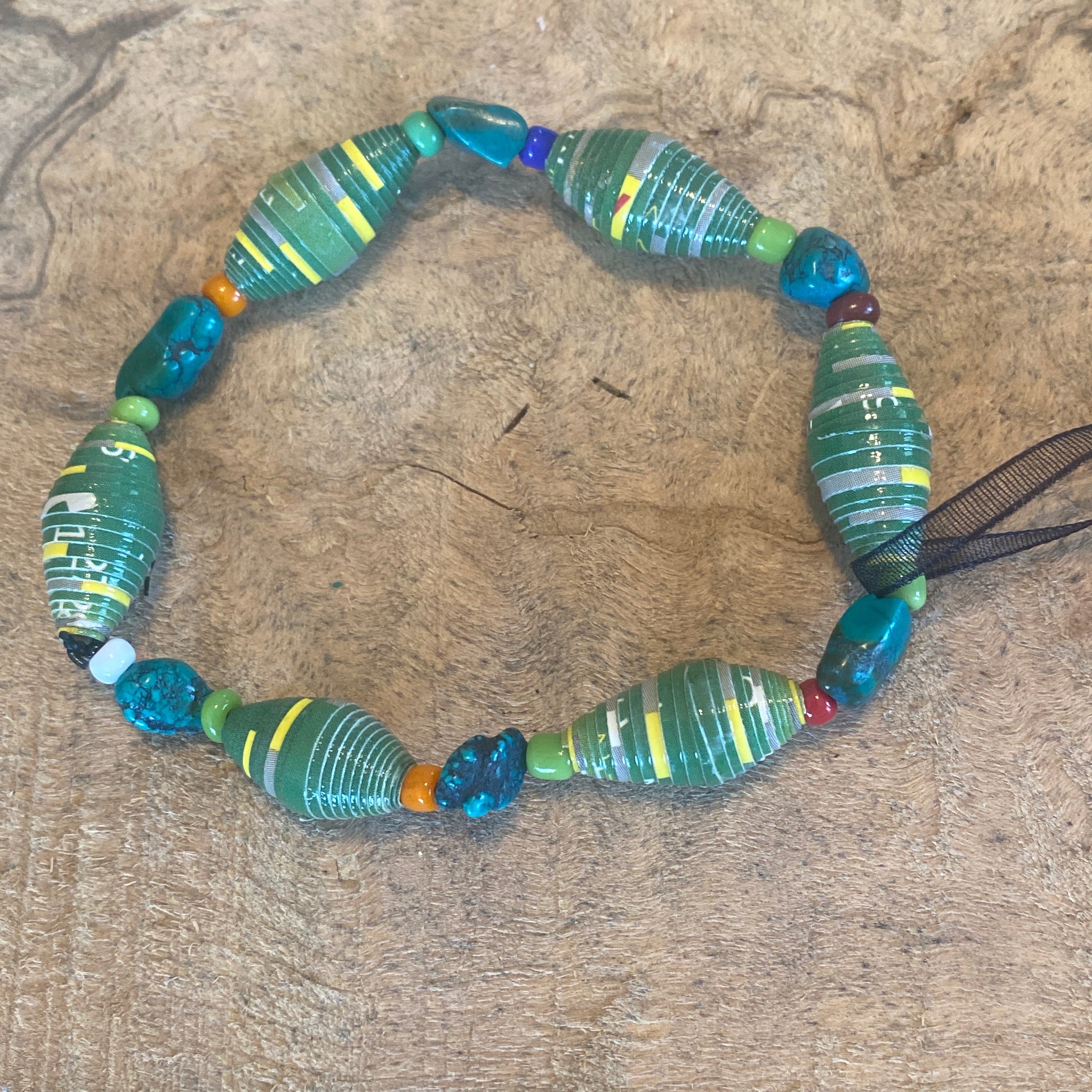 While Waiting Paper Bead Bracelet