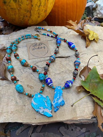 While waiting Turquoise stone necklace