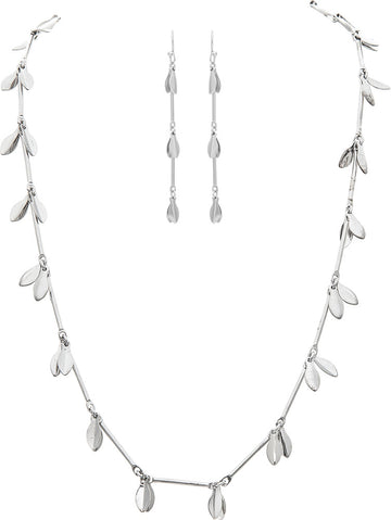 Silver Dangly Links Necklace Set