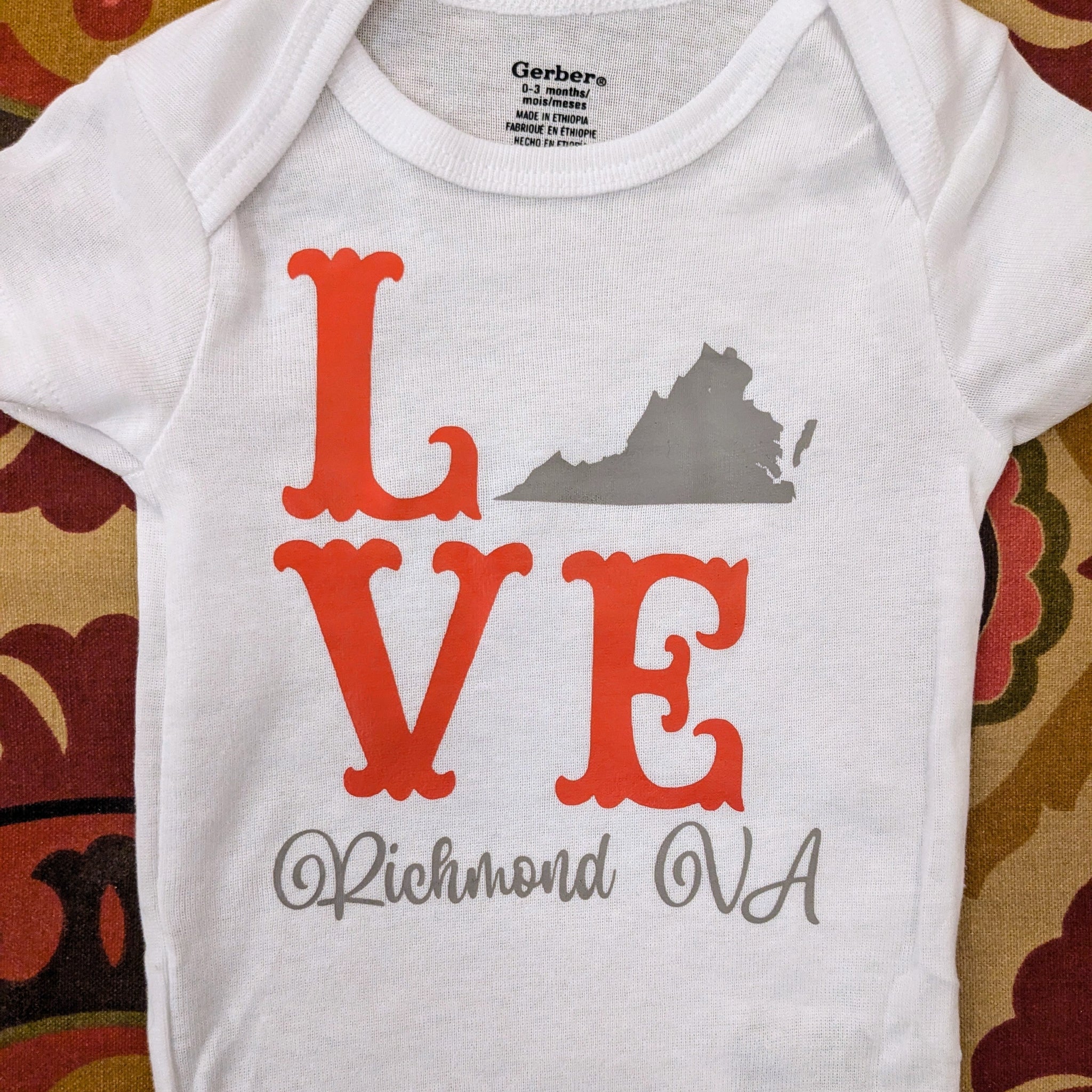 LOVE Richmond, VA baby bodysuit