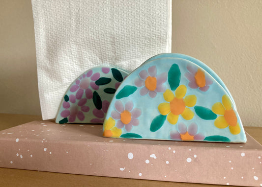 Napkin Holder with Yellow Flowers