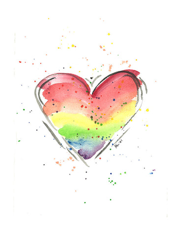 Rainbow Heart "One Heart Many Colors" Notecard (LLN-01)