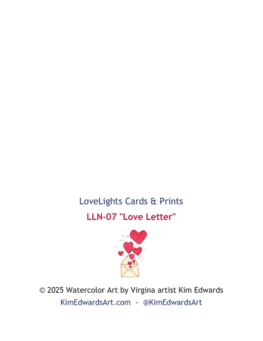 Heart Envelope "Love Letter" Greeting Card (LL-07)