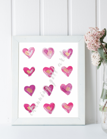 Pop Art Hearts Print