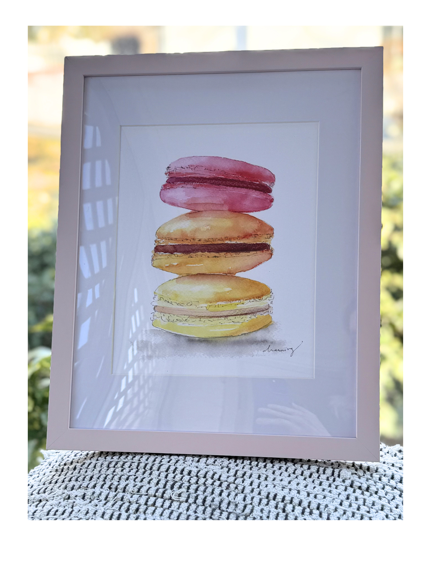 Framed Art: 3 Macarons