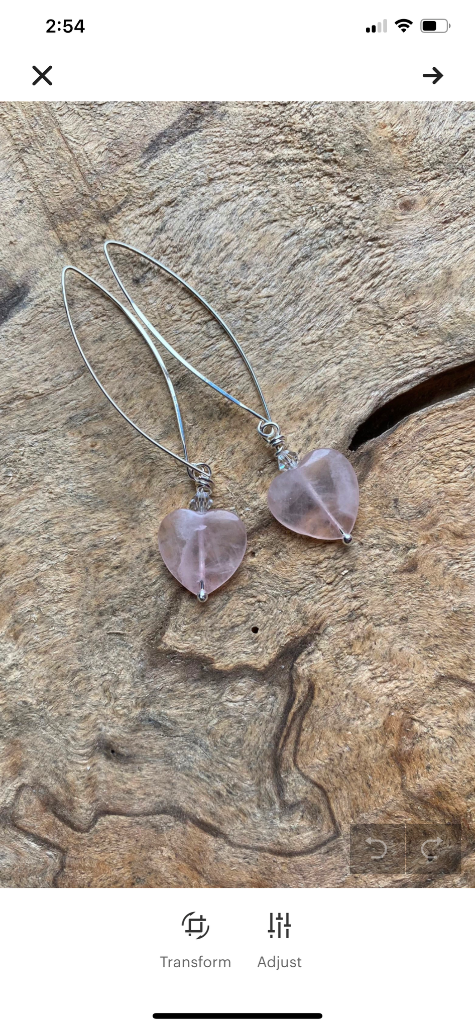 Heart long sterling silver earrings