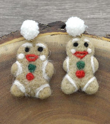 Hand Felted Christmas Earrings