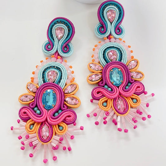 Pop of Color Soutache Earrings